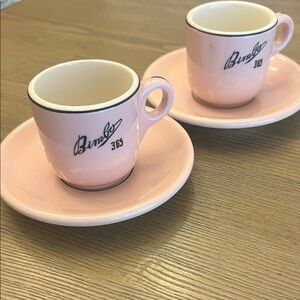 Rare Vintage Bimbo 365 Pink Espresso Cup and Saucer Set (2)